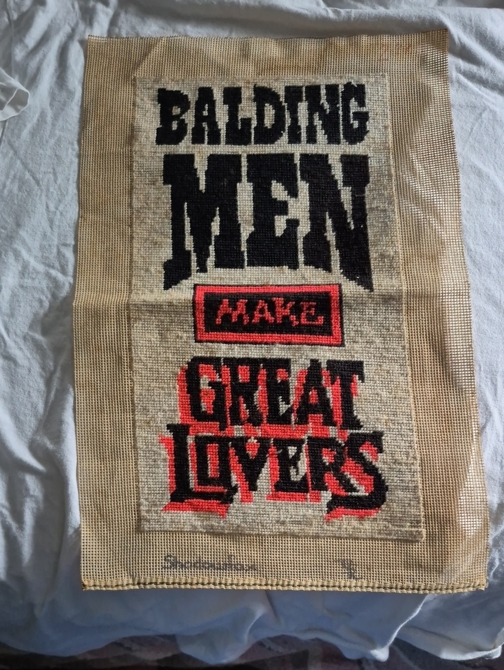 Balding Men Make Great Lovers Canvas Patch - Black and Red